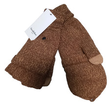 New Men's Goodfellow Fold Over Fleece Lined Mitten Glove One Size Brown