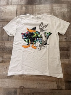 T Shirt Gr. 146/152 H&M Looney Tunes WB weiß Duffy Duck Bugs Bunny
