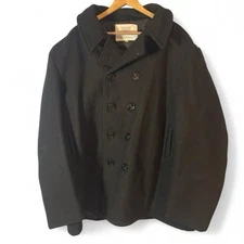 USA Navy military issue Men's wool Black double breasted Peacoat 58L