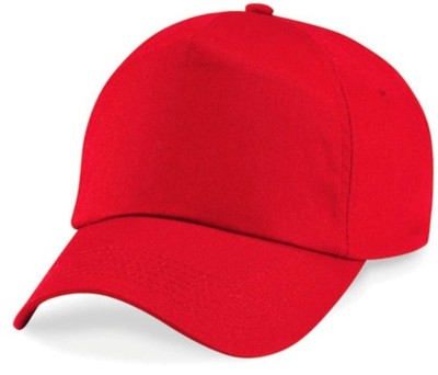 Baseball Cap 5 Panel Cap Fastener Hook and Loop Size Unisex, Color Red