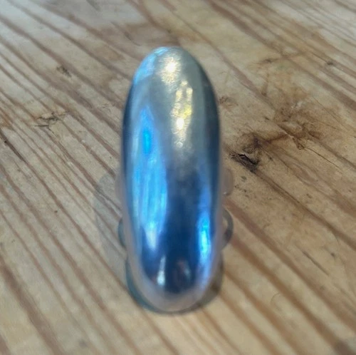 Navajo Vintage Domed Silver Ring Signed Yellowhorse Sterling Oval Size 6.75