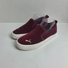Puma Bari Slip On Burgundy Velvet Loafers Size 7 Women's 390658-02