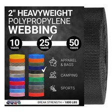 Strapworks Heavyweight Polypropylene Webbing - 2" x 25yd Heavy Duty Strapping