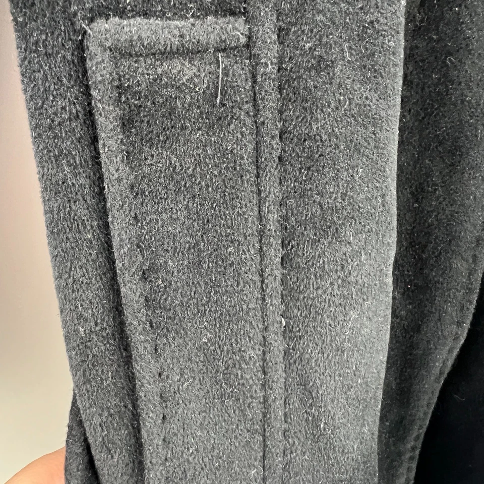 Calvin Klein velvety angora wool trench coat wrap jacket belted midi black 10 - Image 4 of 4