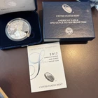 2017 Proof Silver Eagle 1 Troy Oz .999 Fine Silver Coin W/Box & COA  012528