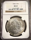 1904-O MORGAN SILVER DOLLAR ** NGC MS 63 **  PROBLEM FREE COIN  (8041)
