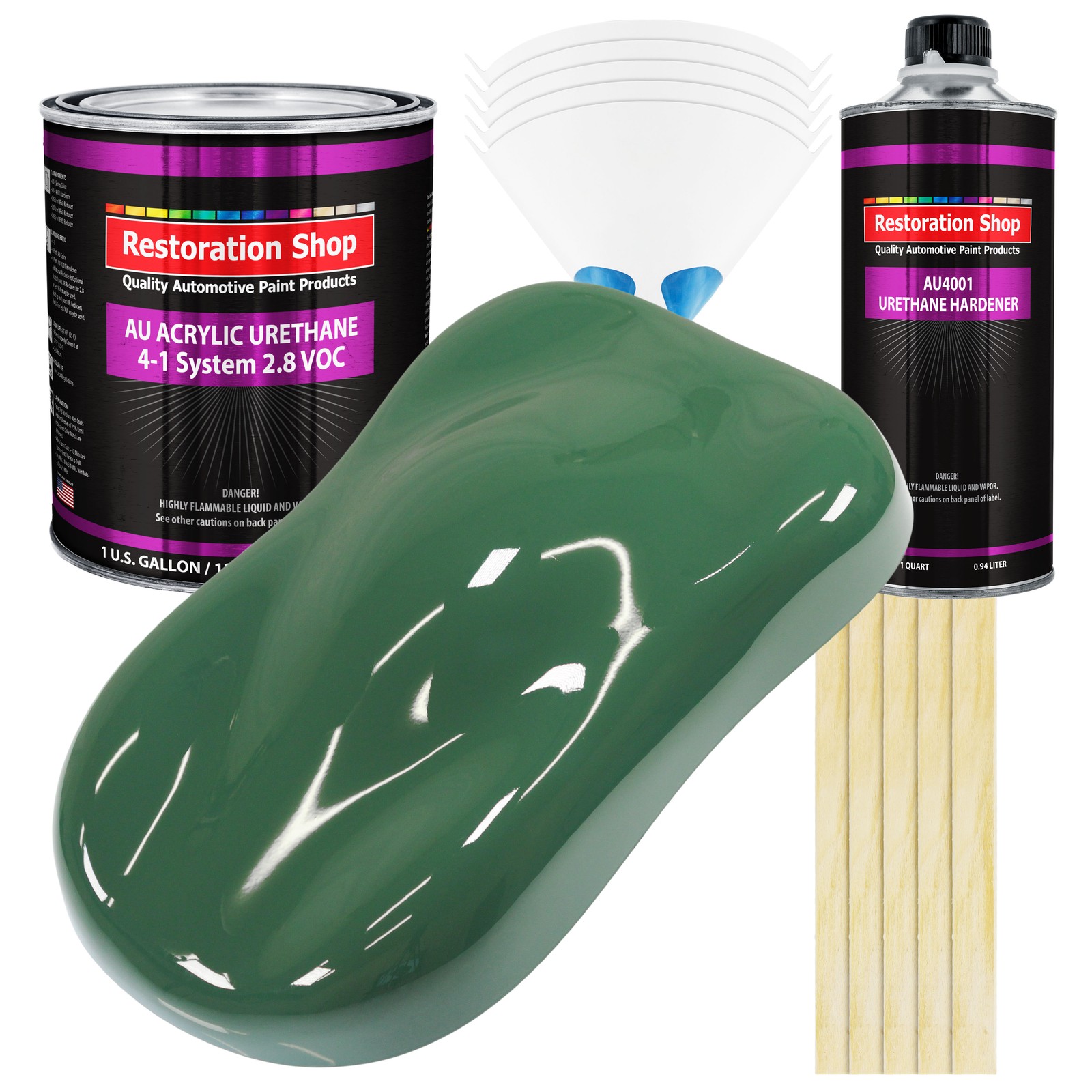Restoration Shop Transport Green Acrylic Urethane Auto Paint Gallon Kit