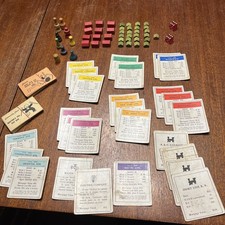 ORIGINAL 1935 Monopoly pieces cards dice - Wooden Houses - Pick A Part 
