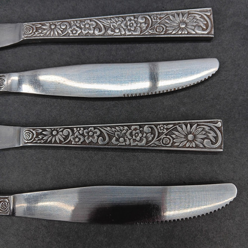 Cucchiaio posate acciaio inox velluto foglia giapponese posate SSC Supreme vintage 19 pezzi - Foto 10 di 18