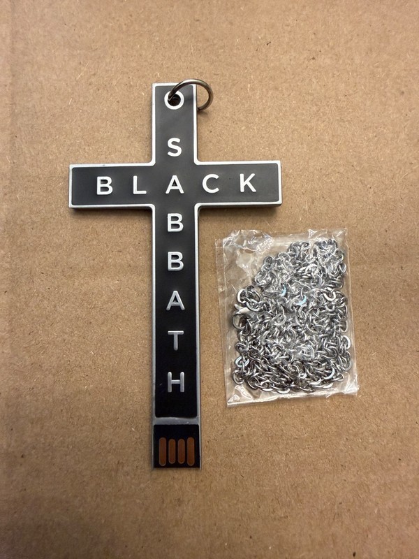 Black Sabbath Ten Year War USB Cross w/Chain 8 lp's