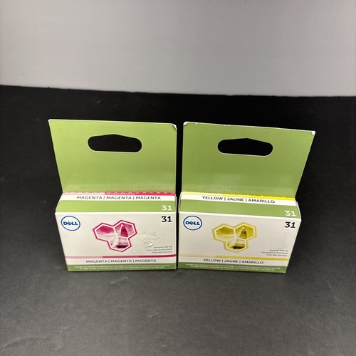 Dell 31 Magenta / Yellow Ink Cartridges OEM 331-7690 200 PagesV5 Lot Of 2 - Picture 5 of 5