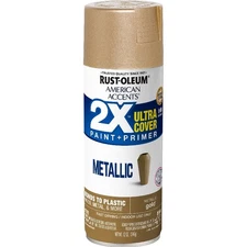 Gold, Rust-Oleum American Accents 2X Ultra Cover Metallic Spray Paint- 12 oz