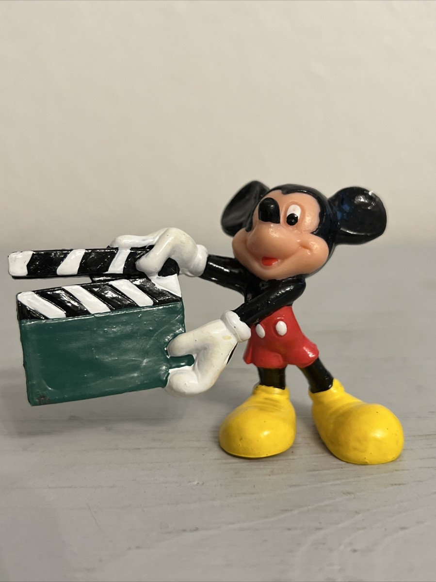 MICKEY MOUSE W/CLAPPERBOARD 2” ACTION FIGURE DISNEY VNTG 1985 PVC