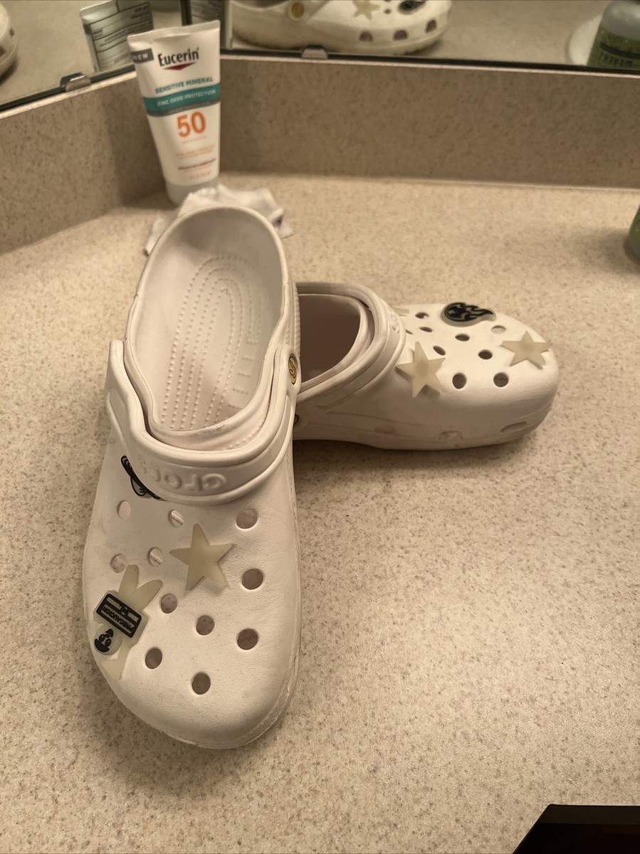 white bad bunny crocs