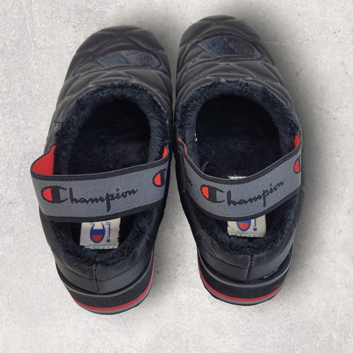 Champion Hot Stuff Platform Slippers Womens Size 7 Lux Black 
