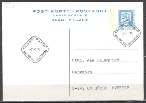 Finland K66 FDC 1975 Post Card Coat of Arms