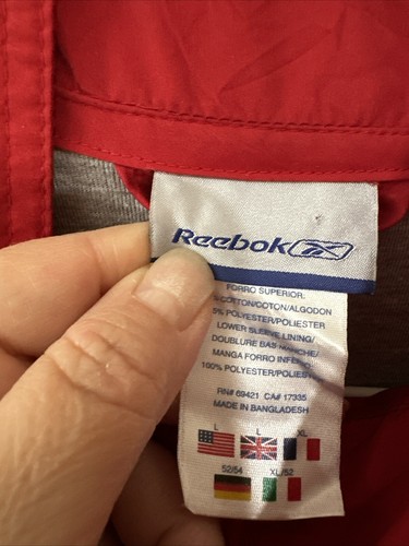 Chaqueta cortavientos Y2K Reebok para hombre talla L roja y negra bloque de color - NOTA - Imagen 5 de 13