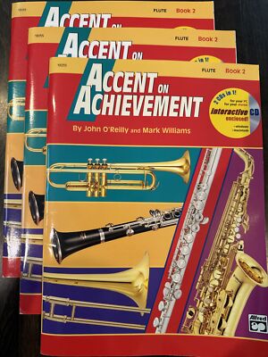 3 Pack Flute Lesson Books: Accent On Achievement Book 2