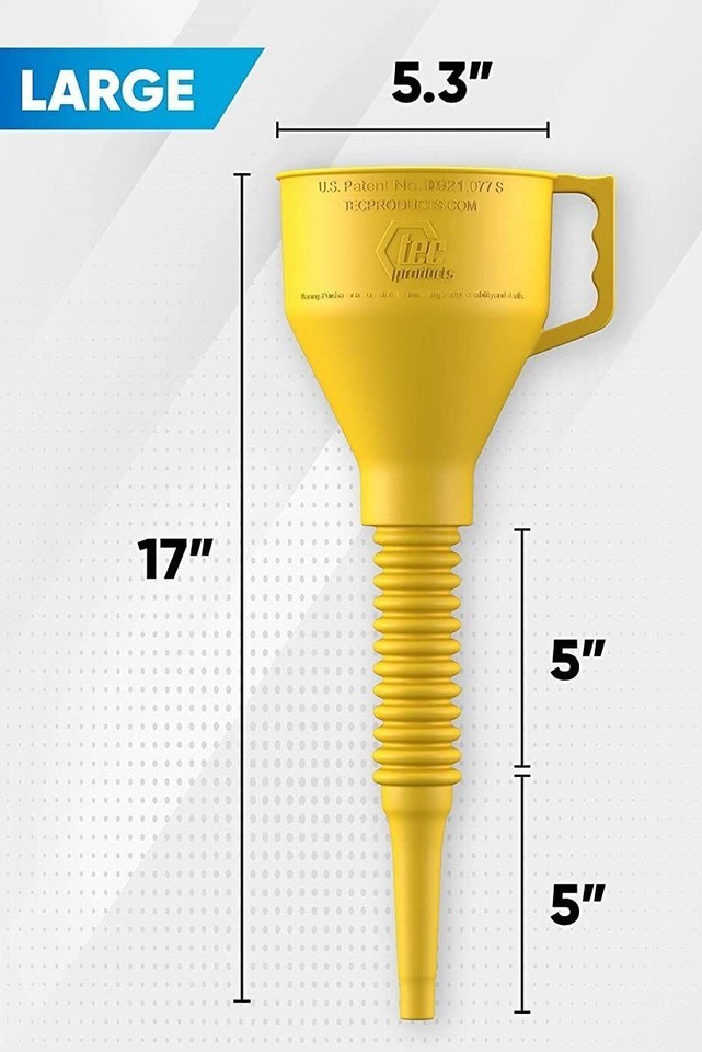 Flexible Funnel Large for Boat Lawnmower UTV Transferring Gas Pouring