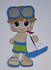 Beach Boy Light Brown Hair. Scrapbook, Card Making Paper Piecing