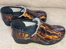 Dansko Leather Tigers Eye Clogs Women's Size EU 36  US 5.5/6