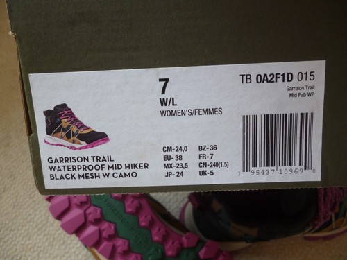 Timberland Garrison Trail Waterproof Mid hiker Black Mesh W Camo Boots UK 5 NEW - Imagen 5 de 6