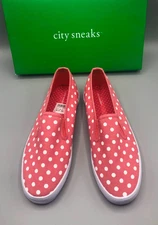 RARE NEW City Sneaks Pink Polka Dot Sneakers Size 6.5 VTG PAYLESS NWOB