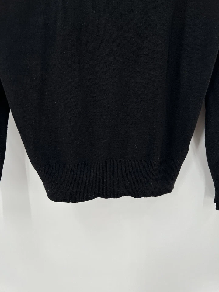 Casual Corner Womens Vintage Sweater Large Black Gold Floral Embroidery Pullover - Image 3 of 4