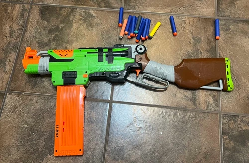 Nerf Zombie Strike Slingfire Blaster Gun Toy Weapon w/ Darts Jumbo Clip
