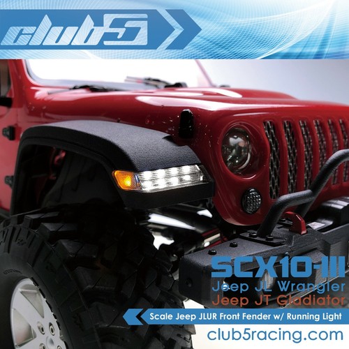 Scale Jeep JLUR Front Fender w/ Running Light for SCX10 III Jeep JL Wrangler/JT - Picture 3 of 7