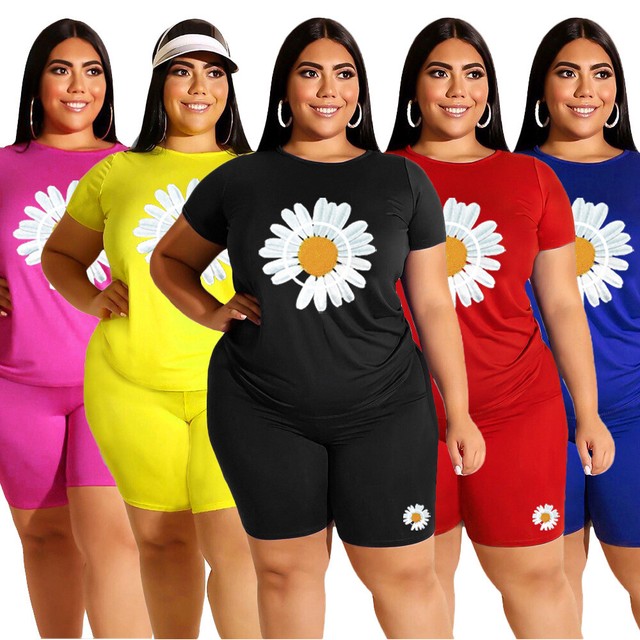 Women Dresses Short Sleeve Tops Pants 2PCS Set Daisy Costume S5XL Sporty Wear eBay