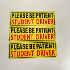 3Pcs Student Driver Magnet Car Signs Please Be Patient Car Bumper Stickers Decal