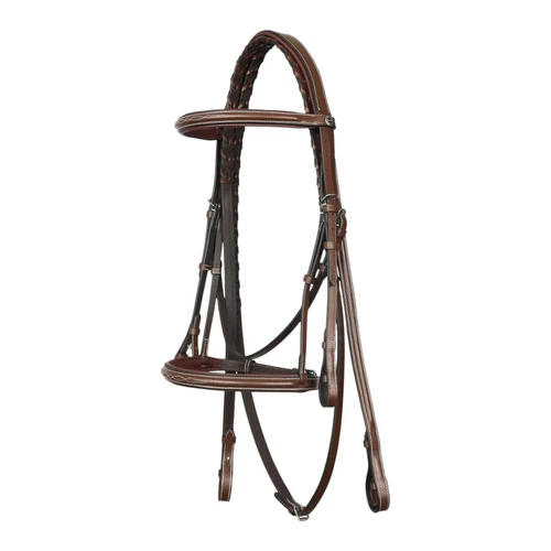 Henri de Rivel Pro Fancy Raised Comfort Crown Padded Bridle Australian Nut