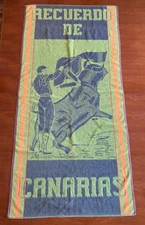 Recuerdo de Canarias Canary Island Beach Towel Matador Design 100% Cotton