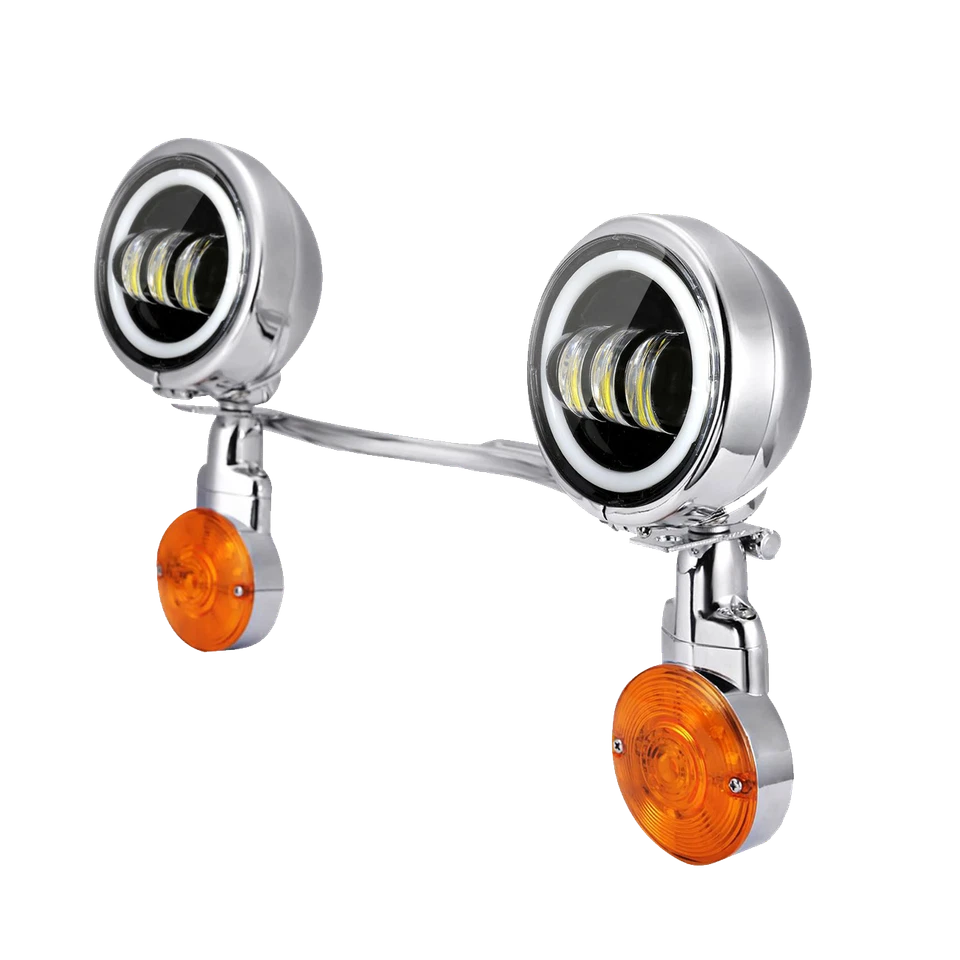 Faro LED de 7 pulgadas y barra de luces de paso de 4,5" para Kawasaki Vulcan VN 500 750 Foto 3 de 4