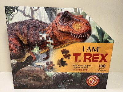 I Am T. Rex Dinosaur Shaped Jigsaw Puzzle Madd Capp 100 Pc.