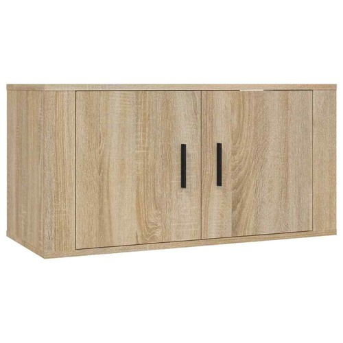 NNEVL Wall Mounted TV Cabinet Sonoma Oak 80x34.5x40 cm - Picture 2 of 11