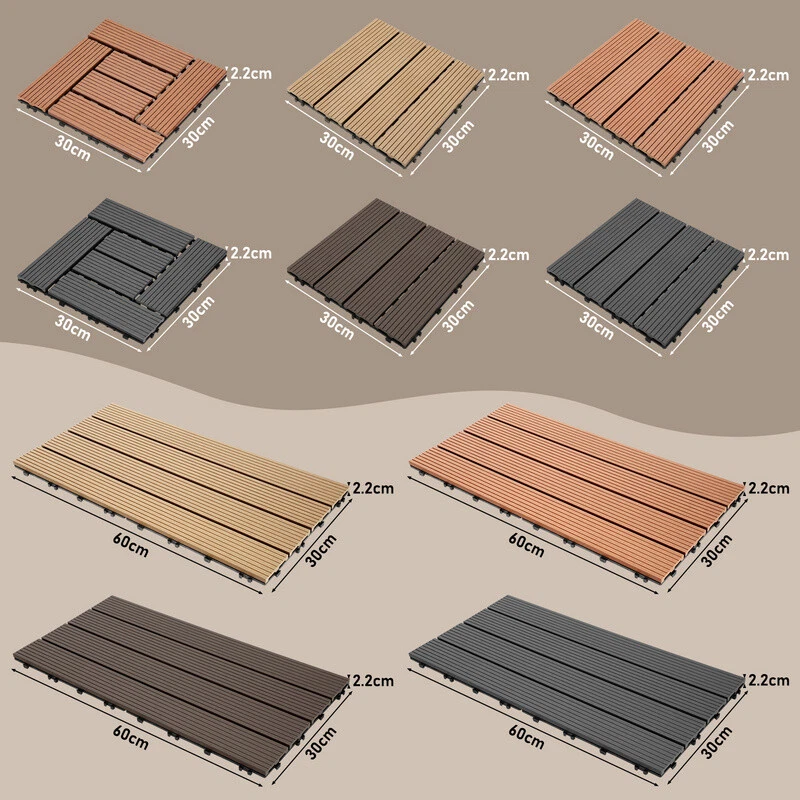 WPC Fliesen  30x30 cm / 30x60 cm Terrassenfliesen Klicksystem DIY Terassen 1-10㎡ - Bild 2 von 4