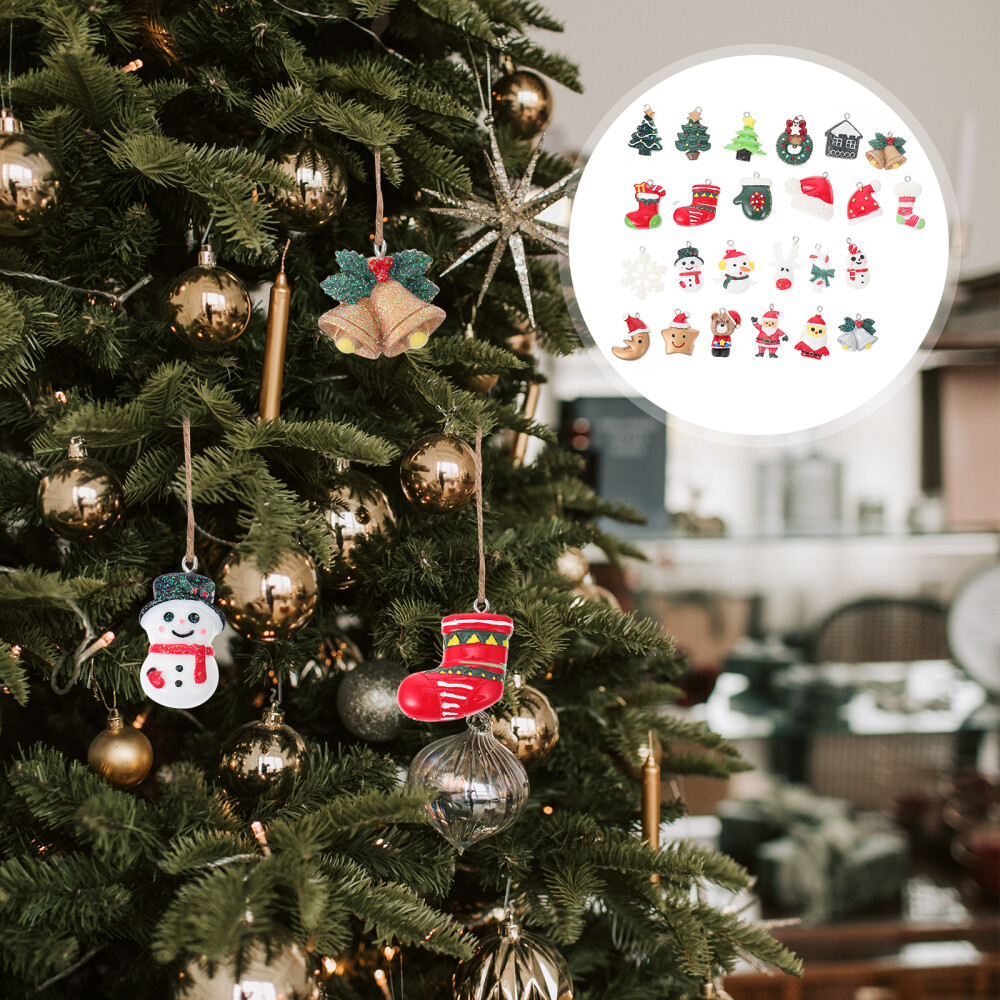 24-Piece Resin Jewelry Pendant Charms for Christmas Crafting