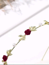 BEAUTIFUL WOMEN FAUX PEARL  FLOWER DECOR ELEGANT HEADBAND