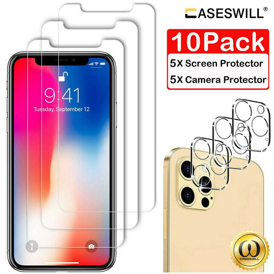 For iPhone Air 17 16E 16 15 14 13 12 11 Pro Max Tempered Glass Screen Protector - Image 2 of 4