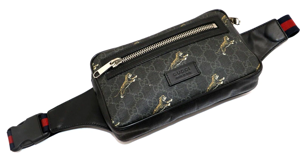 GUCCI Soft GG Supreme Monogram Tigers Belt Bag Black eBay