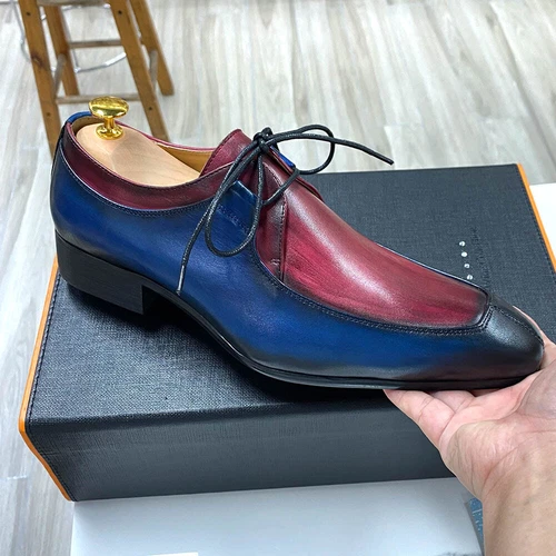 Herren Anzugschuhe Echtleder Herren Business Schuhe Büro Schnürschuhe Oxford - Bild 3 von 19