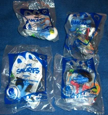 McDonald's Fast Food SMURFS Toy Figures #6 #10 #14 #16 NEW SEALED 2011 Lot of 4