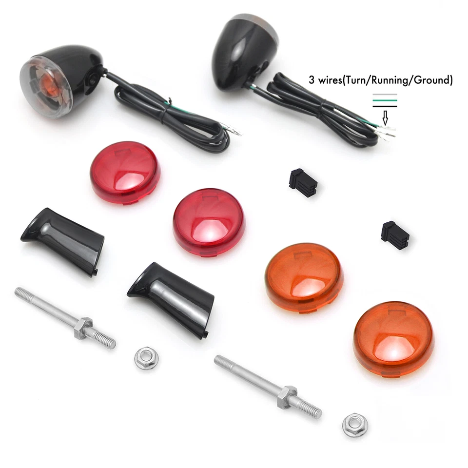 Black Rear Turn Signal Light bracket For Harley Sportster XL883 XL1200 92-up - Image 3 of 4