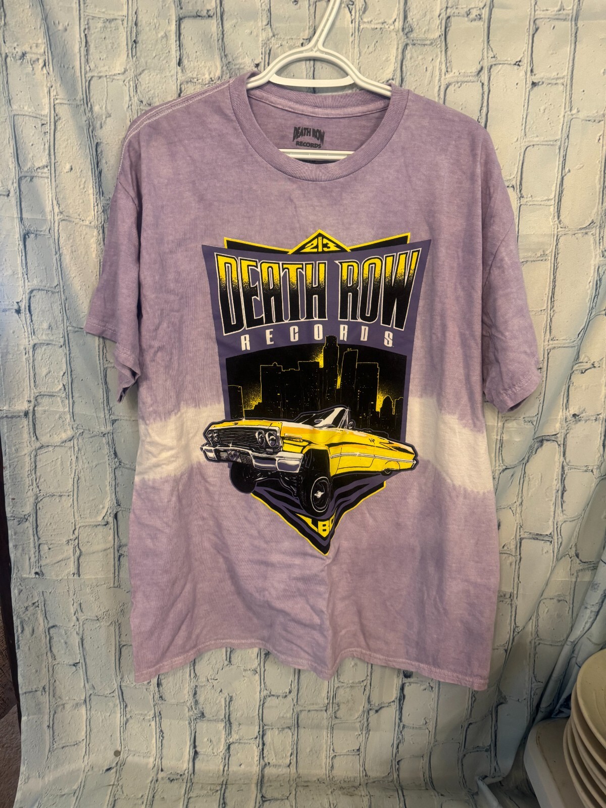 FILA Camicia Vintage Death Row Records Uomo Manica Corta Grande Logo Grafica Taglia XL