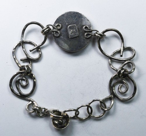 Brazalete espiral lapislázuli martillado Sterling Tmarra 8,5" - Imagen 3 de 5