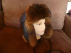 New Zealand Possum Fur Black Leather Trapper Hat