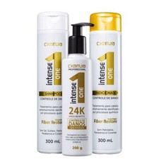 C.Kamura Intense One 24k Kit Trio Damage Control Shampoo Cond Leav in 3 Products