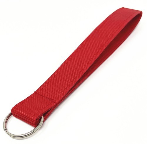 Poly fabric solid color Wristlet keychain key fob with keying 6 inch Opening - Picture 7 of 41